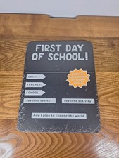 FIRST DAY OF SCHOOL 11.5" x 9" Reversible Chalkboard Printed Front  Blank Back