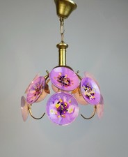 Lampada a sospensione plafoniera vintage singola elettrica viola illuminazione dipinta a mano