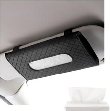 Car Tissue Holder, Leather Sun Visor Hanging Napkin Holder with Tissue Refill,