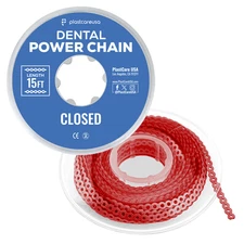 Red Closed Dental Orthodontic Power Chain – 15 ft Elastic Ligature for Braces