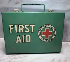 Vintage American Red Cross First Aid Kit 16 Units Complete Kit Mounting Tin
