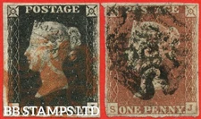 SG. 2 & 7. A1 (2) & A2. AS25 & AS29. " SJ ". Plate 5. A good used matched B78186