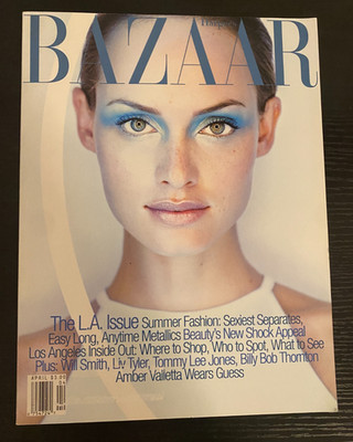 VTG Harper's Bazaar April 1997 Amber Valletta LA Issue Kate Moss Will Smith