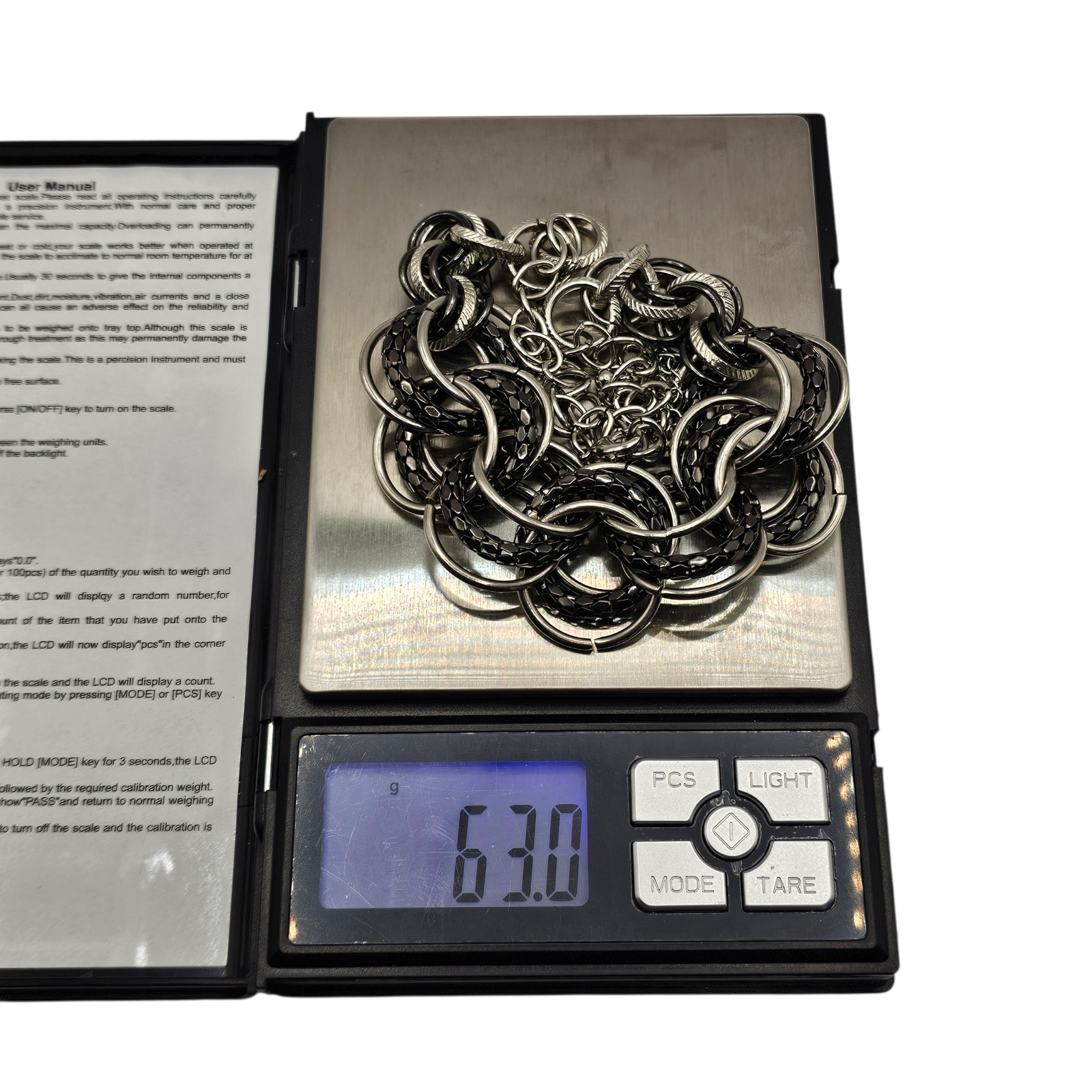 Chunky Silver & Black Interlocking Ring Statement… - image 6