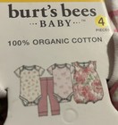 Burts Bees 4 Piece Organic Cotton Rompers Pants Size 6 Months New! — photo 2