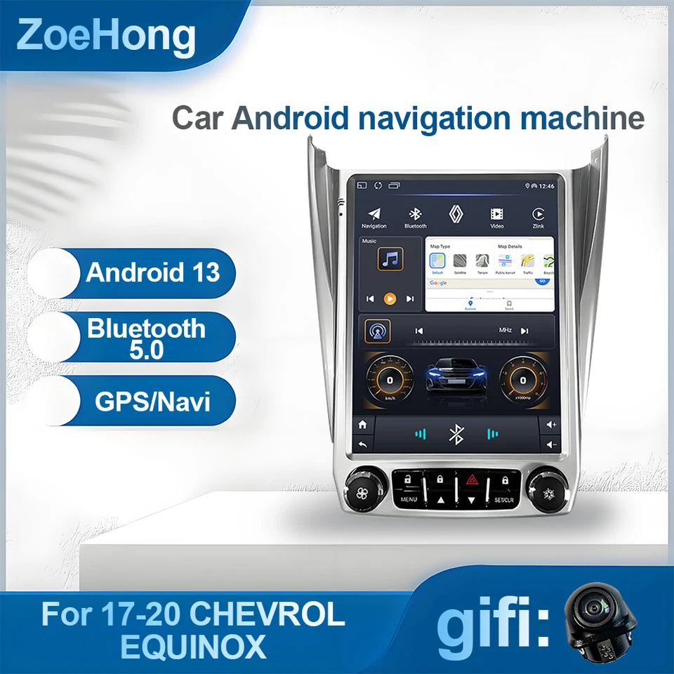Radio de coche de 9,7" compatible con Chevrolet Equinox 2010-2017 GPS navegador reproductor estéreo Android Foto 3 de 4