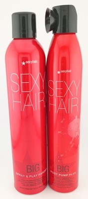 LOT 2 SEXY HAIR BIG Root Pump Plus Mousse & Firm Volumizing Hairspray 10oz