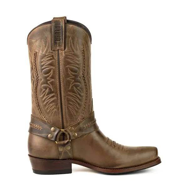Bottes country unisexe Mayura Boots 07 marron en cuir véritable style santiag vintage