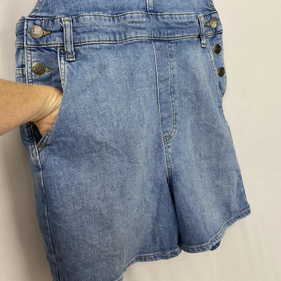 Pantalones Cortos De Colección Lee Denim Para Mujer Medianos Azul Monos Pantalones Cortos Ropa de Trabajo Elastizados Y2K Foto 2 de 4