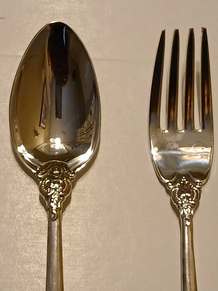 Juego de tenedor y cuchara barroco de "Godinger" - ¡Muy bonito! Foto 3 de 4