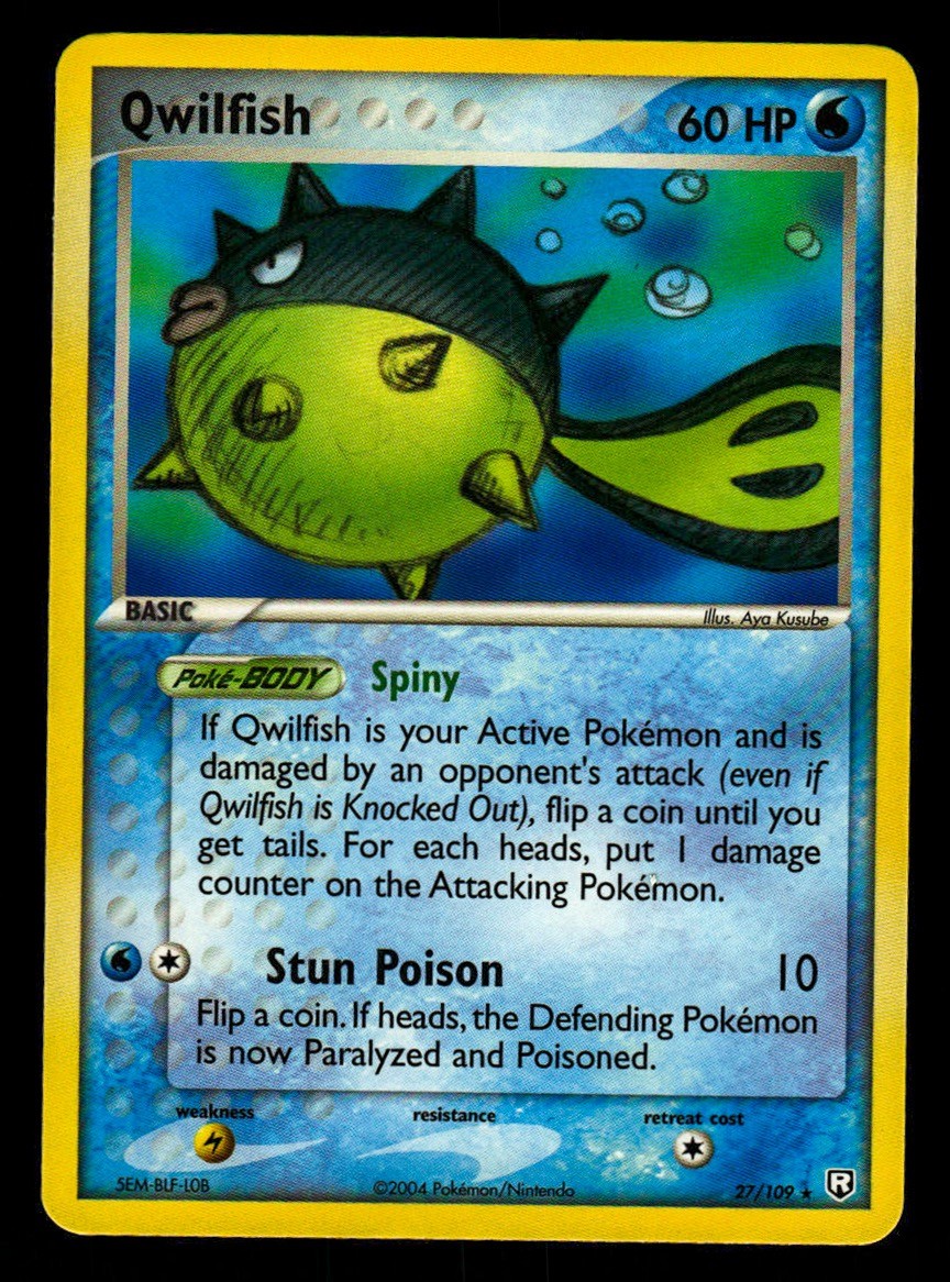 NM Qwilfish 27/109 Team Rocket Returns Pokemon 2004 Aya Kusube