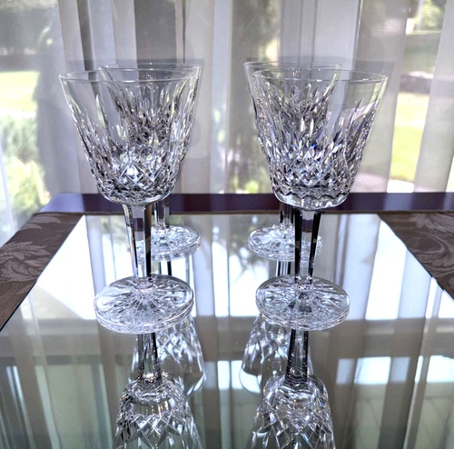 VTG. Waterford LISMORE Set of Four 5.8 Inch Claret Wine Glasses Made in IRELAND