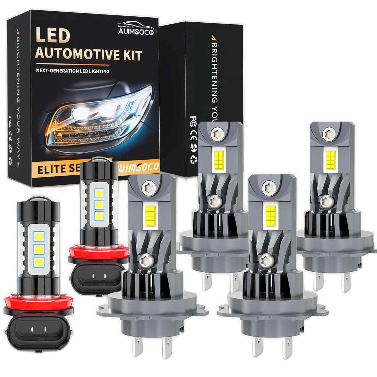 For BMW 325i 2002-2011 LED Headlight Bulbs 6pcs Hi-Lo Beam Fog Light Combo Kit