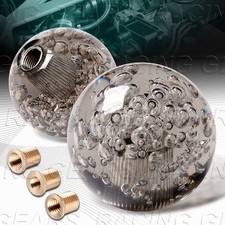 Vip Ball 60mm W-power Transparent Manual Mt Black Crystal Bubble Shift Knob