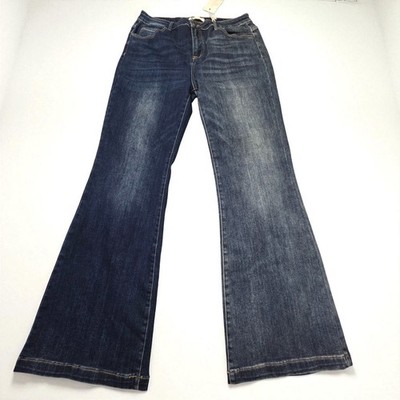 Risen Los Angeles Flare Leg High Rise Indigo Combo Jeans  1XL  32 Inch Inseam