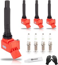 Set of 4 Upgraded Ignition Coil Pack and Spark Plugs Fits for VW Volkswagen Pass