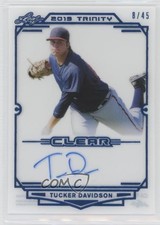 2019 Leaf Trinity Clear Auto Blue 8/45 Tucker Davidson #CA-TD1 Auto no9