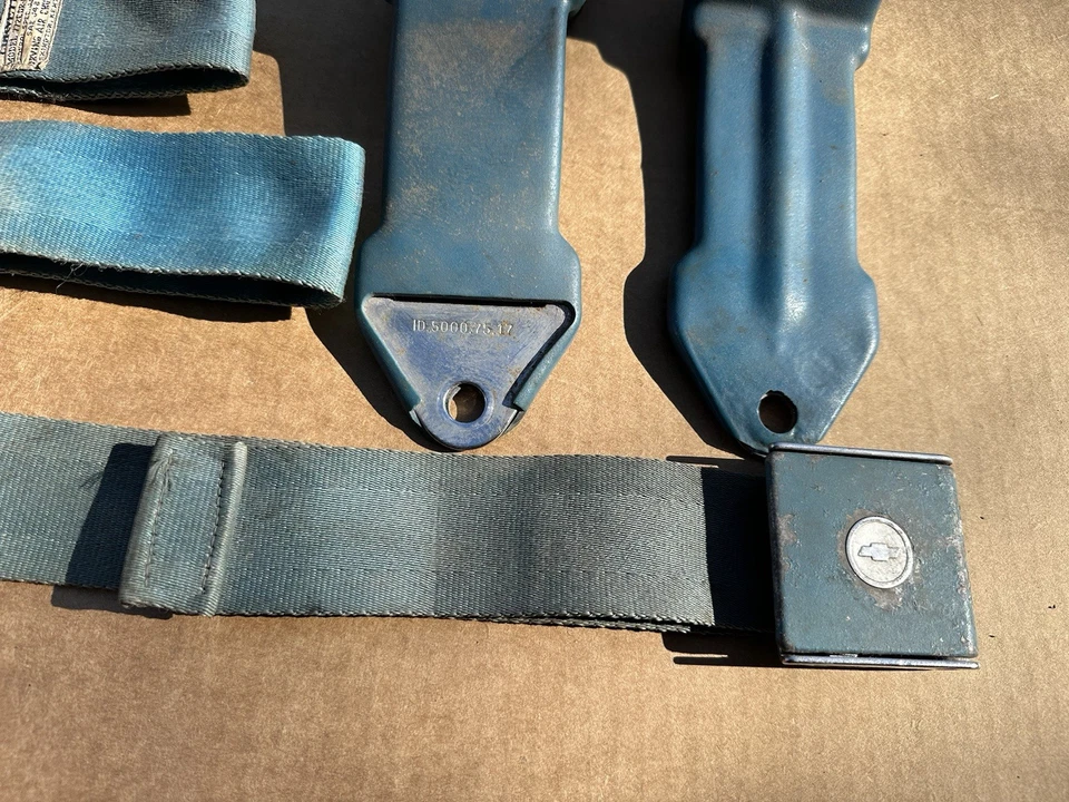 1963 1964 1965 Chevrolet Corvette Seat Belts Original Blue Irving Air Chute Co - Image 2 of 4