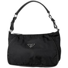Prada Nylon Leather Black Handbag BS4983