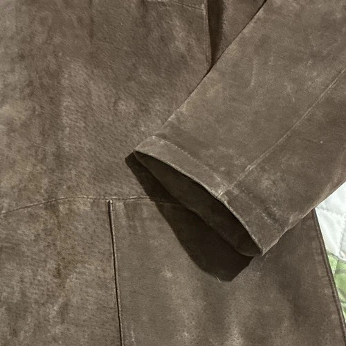 Stan Herman Studio Men's Brown Suede Leather Button Front Lined Jacket XL image 6