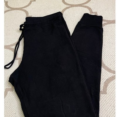 Monrow pull on drawstring tie joggers sweatpants, black, super soft, size large