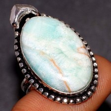 925 Silver Plated Hememorphite Ring Handmade Jewelry Size US 6 JW