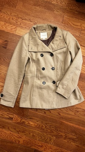 Thread & Supply Camel Wool Blend Peacoat Women’s Size Large- Preowned