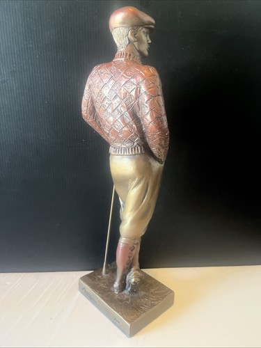1989 16” Golfer Heavy Bronze Austin Sculpture Artist Signed “David” Dillards - Picture 5 of 7
