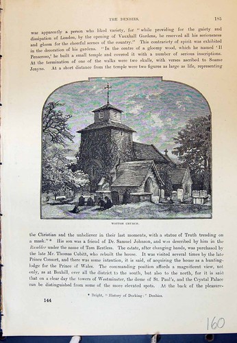 Original Old Antique Print Wotton Church Architecture Cassell C1882 Victorian