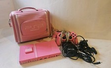 Sony PlayStation 2 PS2 Slim Pink Console Bundle x2 Controllers , Bag Memory Card
