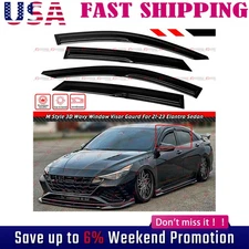 FOR 2021-2025 HYUNDAI ELANTRA KDM 3D WAVY AERO WINDOW VISOR RAIN GUARD DEFLECTOR