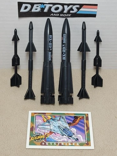 Vintage GI Joe Skystriker Missle Rocket Part LOT ARAH 1983 - COMPLETE SET - w/TC