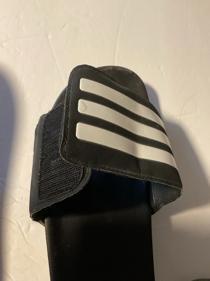 Adidas Sandals Youth 4 Adilette Slides Black Striped Open Toe Casual Comfort - Image 4 of 4