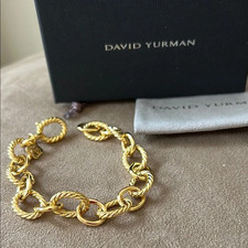 DAVID YURMAN 925 gold Oval Link Cable Chain bracelet 20CM
