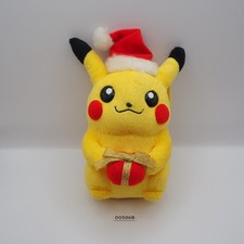 D0506B Pikachu Pokemon Center 2005 Xmas Christmas Plush 7" Toy Doll Japan Santa