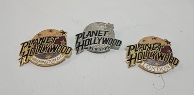 Vtg Planet Hollywood Pins Lot Of 3, D.C., New York & London