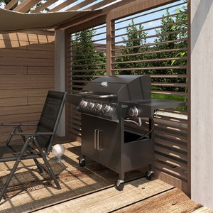 Outsunny 4 1 Burner Liquid Propane Gas Grill Outdoor Cabinet