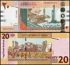 Sudan 20 Sudanese Pounds, 2011, P-74a, UNC