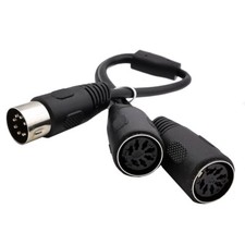 MIDI DIN 7-Pin Splitter Y Adapter Cable Male to 2 Female 7pin Cord 7P Extension