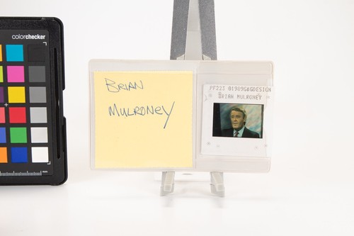 1981 Brian Mulroney Primo Ministro del Canada ONU Stampa Trans 35mm Slide - Foto 2 di 2