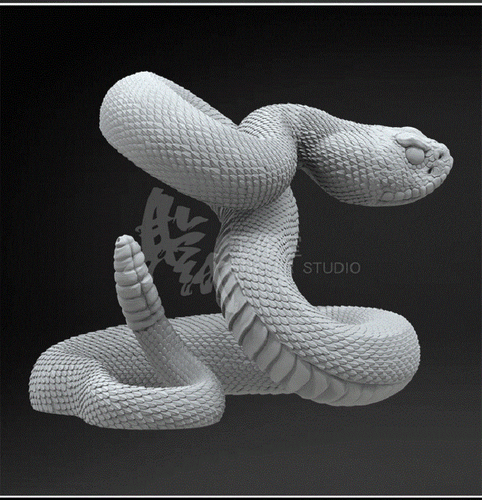 Rattlesnake 3D Unpainted Animal Figure Model GK Blank Kit New Hot Toy In Stock - Picture 4 of 11