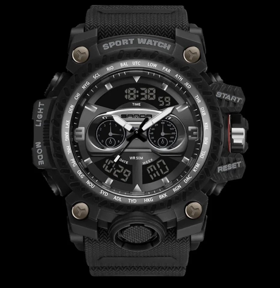RELOJ PULSERA HOMBRE GRANDE DE GRAN TAMAÑO impermeable digital deportivo militar táctico 57 mm Foto 2 de 4