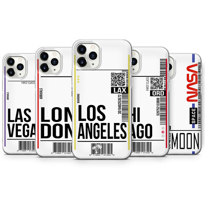 Boarding Pass Phone Case Plane Ticket Cover for iPhone 7, 8, X, 11