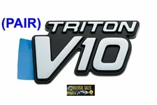 (2) OEM V10 EMBLEMS TRITON F250 F350 F450 F550 LEFT & RIGHT 1994-2004 BADGES NEW
