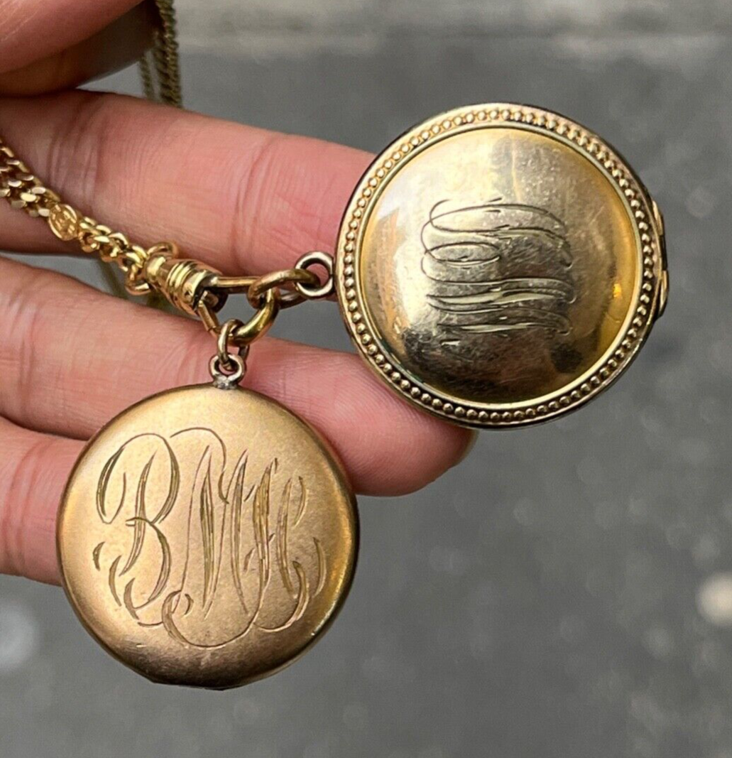 Antique Crescent & Star Gold Filled Locket Pendant | eBay