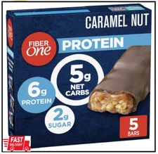 Fiber One Chewy Protein Bars, Caramel Nut, Protein Snacks, 1.17 oz, 5 ct