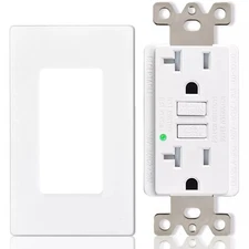 GFCI GFI Outlet 20 Amp Safety Receptacle LED Indicator with Wall Plate Non-TR US