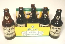 vintage ACL SODA  6 PACK CARTON of empty SEHER'S OLD ENGLISH GINGER BEER of Ohio