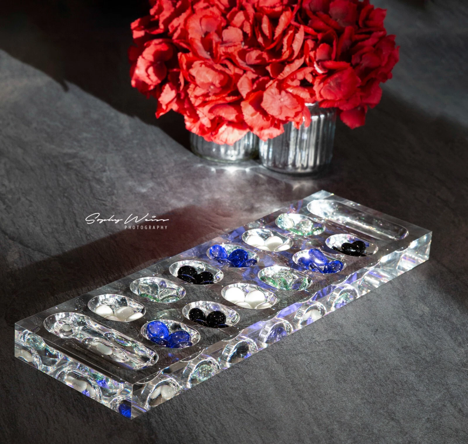 Luxury Acrylic Mancala Boad Game - Jan Kauf Chess Backgammon Othello Connect 4