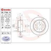 Brembo 2X Bremsscheibe Hinten 265 Voll FüR Volvo 960 Ii Kombi 965 V90 964